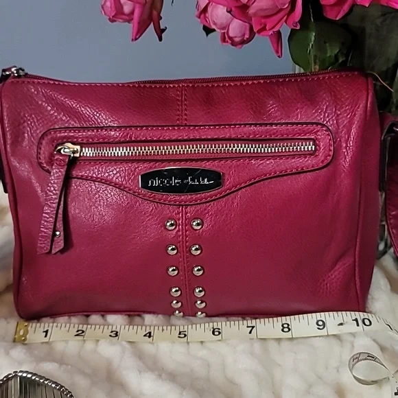 Nicole by Nicole Miller Faux Leather Hot Pink Crossbody Bags - Picture 2 of 4